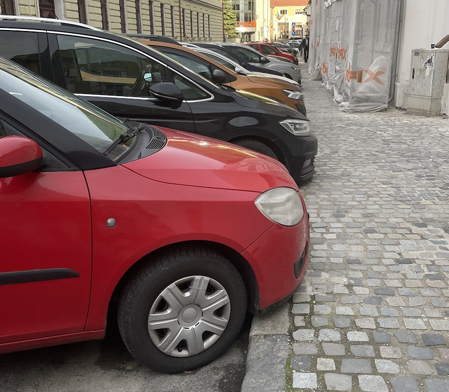 Parcare in spic la bordura